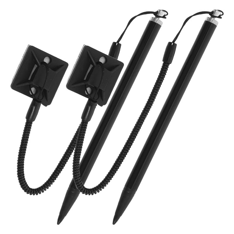 2Pcs Pen With Spring Rope And Base Resistive Painting Pen Resistive Stylus For Touchscreen Devices Black - Image 2