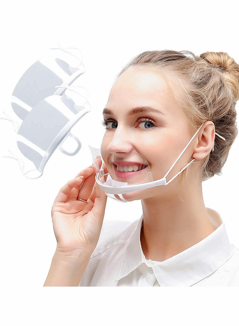 Excefore 10 PCS Mouth Shield, Transparent Face Mask with Adjustable Elastic Band, Anti-Fog and Anti Splash Catering Protective Mouth Cover for Hotel Kitchen Restaurant Supply - Image 1
