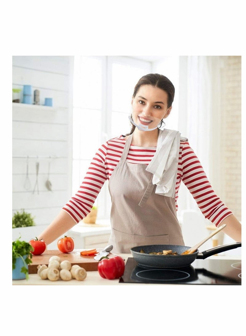 Excefore 10 PCS Mouth Shield, Transparent Face Mask with Adjustable Elastic Band, Anti-Fog and Anti Splash Catering Protective Mouth Cover for Hotel Kitchen Restaurant Supply - Image 3