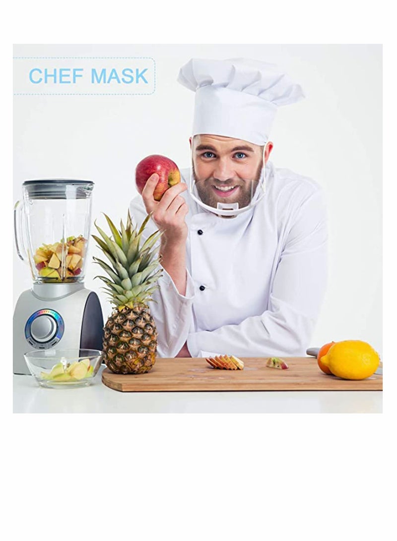 Excefore 10 PCS Mouth Shield, Transparent Face Mask with Adjustable Elastic Band, Anti-Fog and Anti Splash Catering Protective Mouth Cover for Hotel Kitchen Restaurant Supply - Image 2