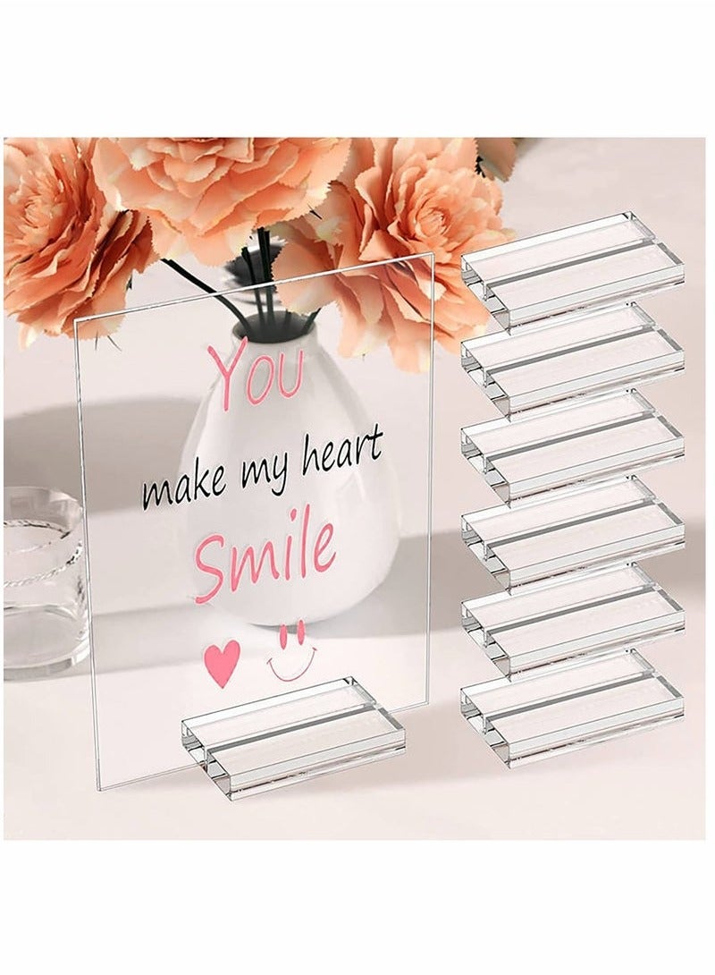 ELFSA Acrylic Stands Place Card Holders Table Number Stands Clear Card Display Stand Suitable for Table Wedding Photos Menu and Meeting 12 Pieces - Image 5