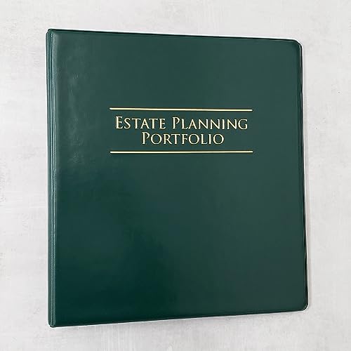 Nancy Nikko Estate Planning Portfolio 3-Ring Binders – Leather Like Feel with Gold Debossed Title. Dividers and Sheet Protectors Included (Estate Planning Portfolio, Green, 2" Capacity) - Image 1