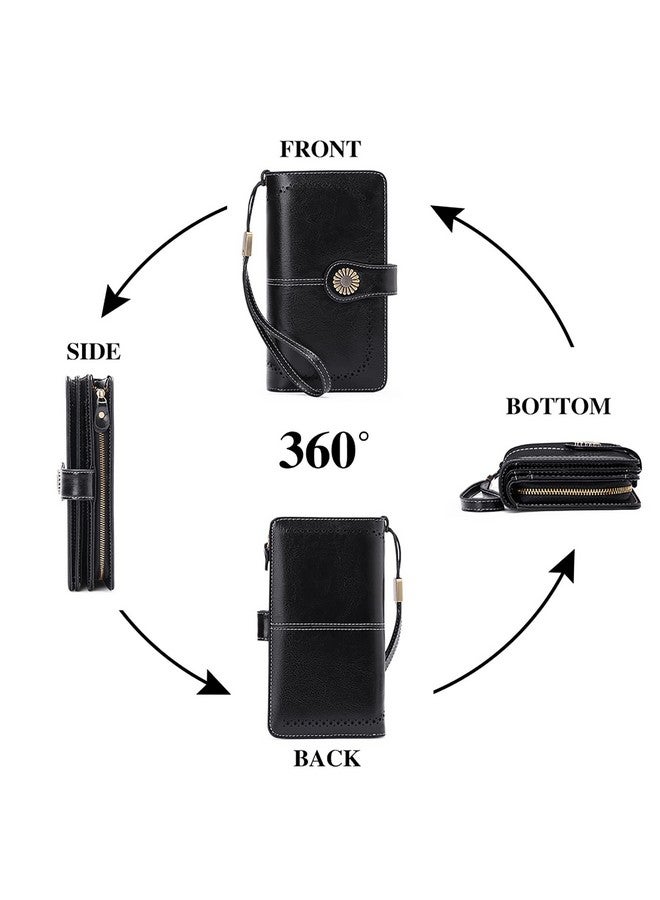 سينديفن محفظة SENDEFN للنساء مصنوعة من الجلد الطبيعي ومزودة بحامل بطاقات ائتمان مع خاصية حجب RFID وسعة كبيرة - Image 5