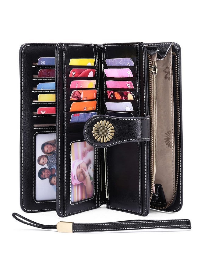 سينديفن محفظة SENDEFN للنساء مصنوعة من الجلد الطبيعي ومزودة بحامل بطاقات ائتمان مع خاصية حجب RFID وسعة كبيرة - Image 2