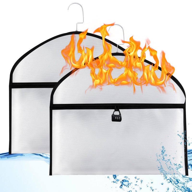 Pangda 2 Pack Hanger Safe Storage Fireproof Waterproof 19 x 165 Inches Diversion Safe and Containers with Lock Jewelry Secret Compartment Bag for Traveling or HomeGray