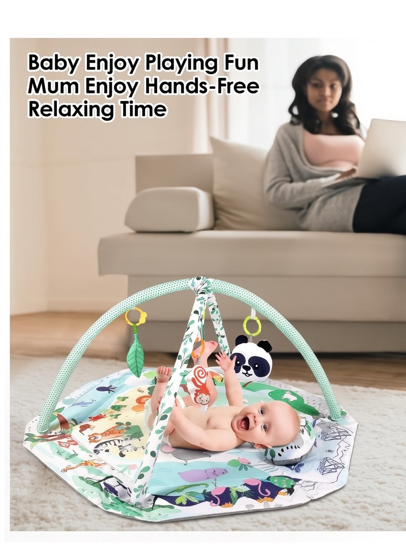 Ruinengda 4-in-1 Tummy Time Mat,Baby Activity Play Mat,Newborn Play Baby Mats for Floor with 6 Infant Learning Sensory Baby Toys, Toddler Motor Skill Development,Babies Ball Pit with 18 Ocean Balls - Image 5