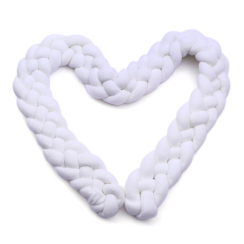 Knotted Baby Crib Bumper: 2m White Breathable Skin-Friendly Cotton - Promotes Air Flow Reduces Suffocation Risk - Soft Shapeable Bumper for Baby Nursery Cribs - Image 1