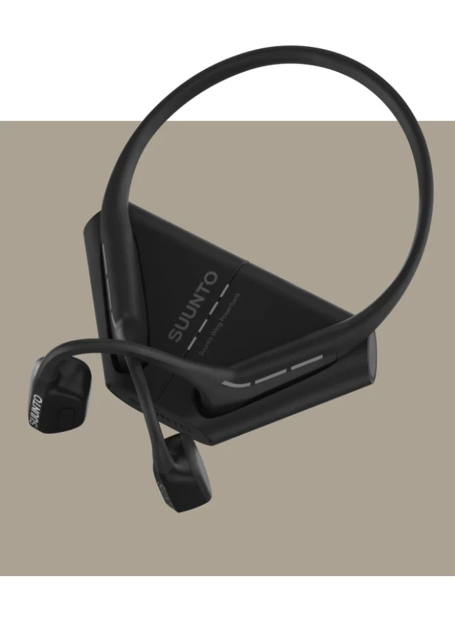 Suunto WING Open Ear Wireless Headphones | Lightweight & Stable, With LED & Smart Head Movement Control, IP67 Water Resistant, Easy & Comfortable Wear,  Made for Outdoor Adventures, Sports Wear - Black