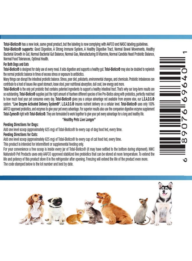 NWC Naturals Total Biotics & Probiotics For Dogs And Cats, 365 Cups Treats, 8 Ounces - Image 3