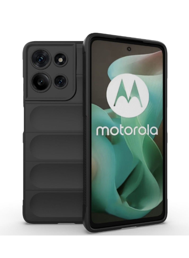 for Motorola G75 5G Case Cover, Heavy Duty 4D Striped Pattern Sensory Soft Silicone Full Portection Shockproof Phone Case for Motorola G75 5G, Black - Image 1