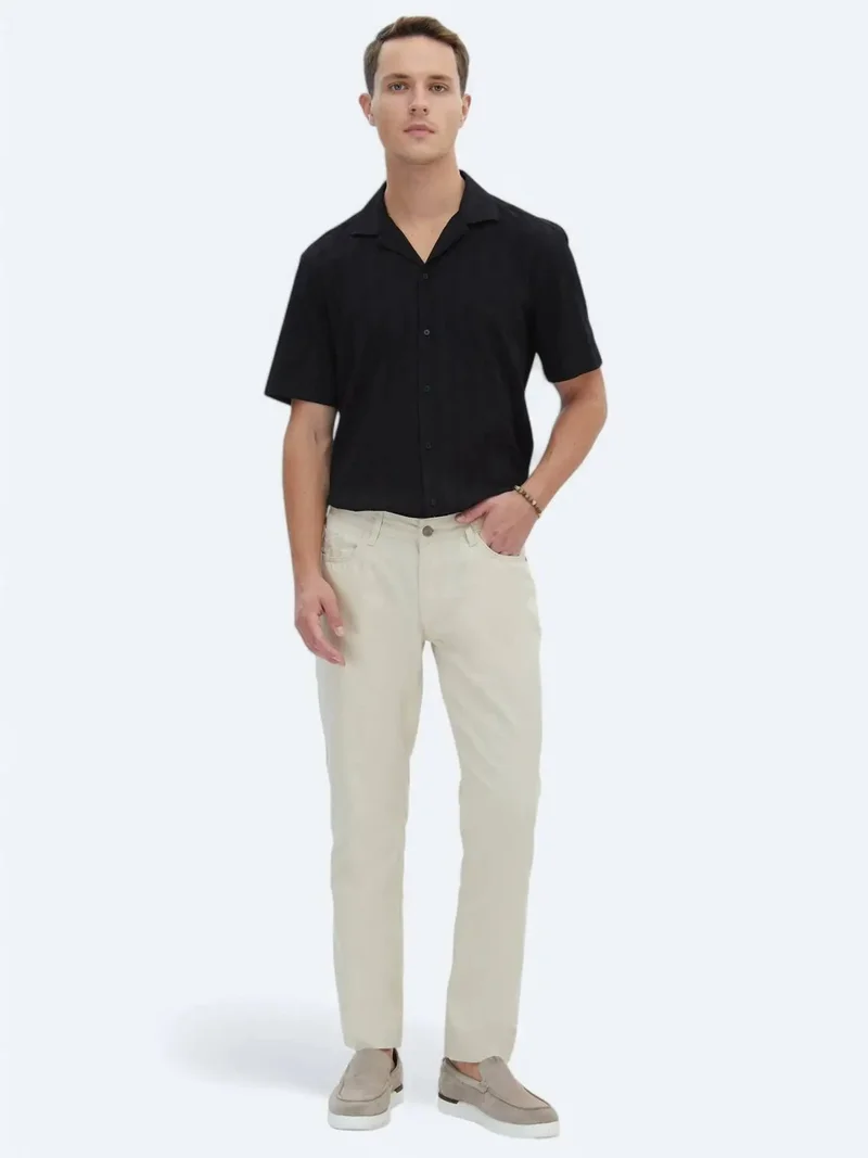 كيب بنطال جينز بيج بقصة ضيقة، مصنوع من مزيج القطن، مناسب للإطلالات الكاجوال