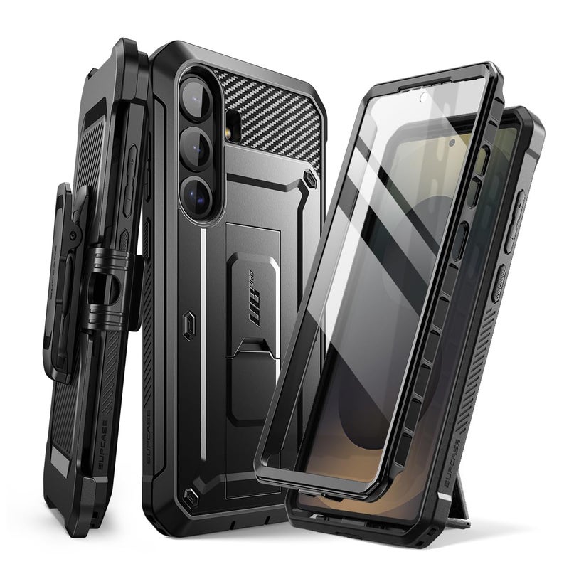 SUPCASE for Samsung Galaxy S25 FE Case with Stand & Belt-Clip (Unicorn Beetle Pro), [Built-in Screen Protector] [Military-Grade Protection] Heavy Duty Rugged Phone Case for Galaxy S25 FE, Black - Image 1