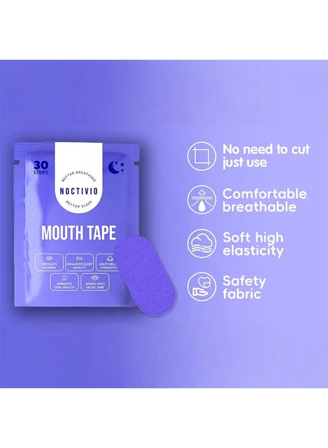 Mouth Tape for Sleep Apnea 30 pcs, Prevents Snoring, Enhances Sleep Quality, Helps Relieve Congestion, Improves Oral Health, Works With Facial Hair - Image 2