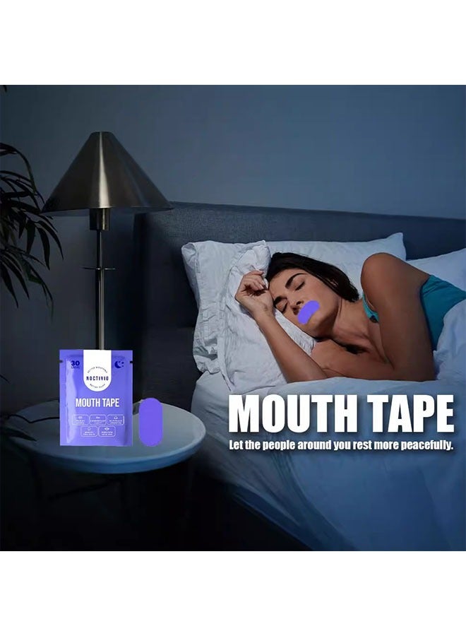 Mouth Tape for Sleep Apnea 30 pcs, Prevents Snoring, Enhances Sleep Quality, Helps Relieve Congestion, Improves Oral Health, Works With Facial Hair - Image 3