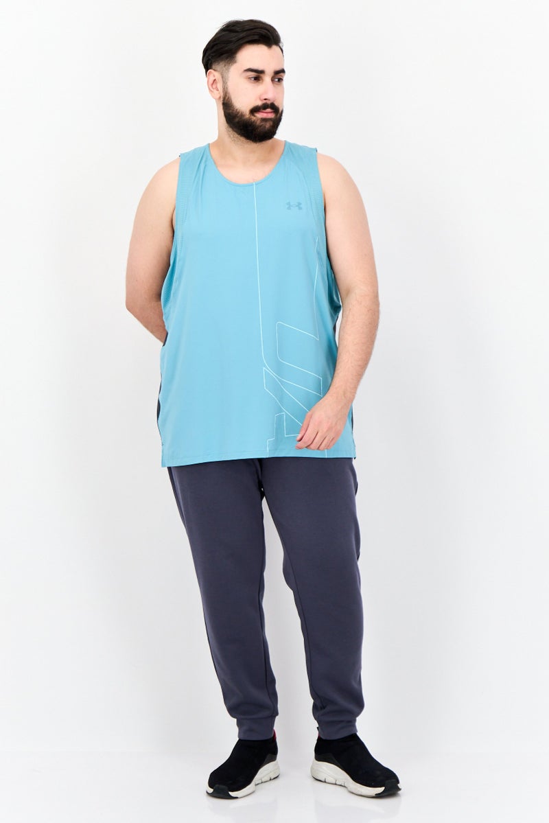 UNDER ARMOUR سترة جري بدون أكمام للرجال، أزرق متوسط - Image 4