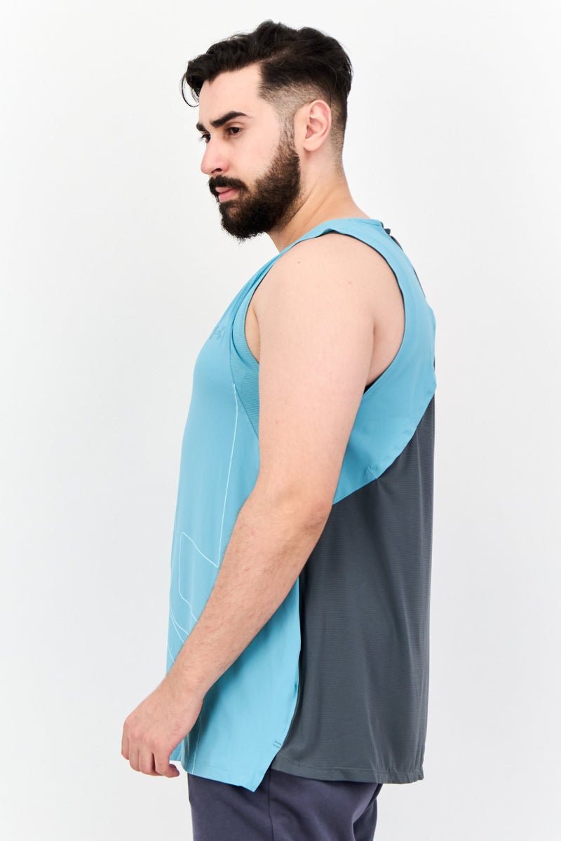 UNDER ARMOUR سترة جري بدون أكمام للرجال، أزرق متوسط - Image 2