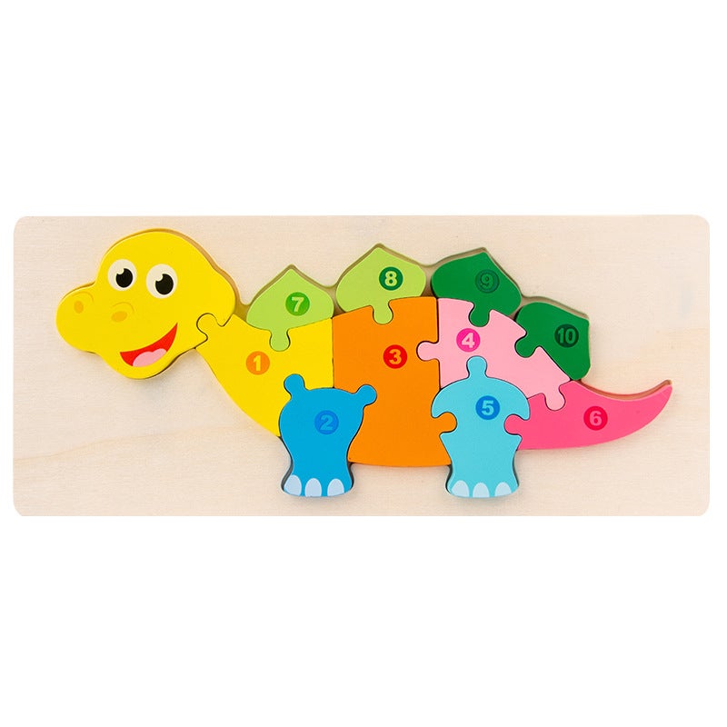 Large Dinosaur Buckle 3D Three-Dimensional Puzzle Wooden Toys For Young Children'S Educational Wooden Baby Building Blocks - Image 1