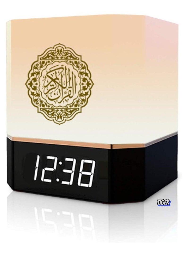 TIGER Complete Quran Speaker with Lamp, Clock, 14 Language Translations, 18 Reciters, Azaan Settings & Mobile App Control – Ideal Islamic Gift for All Ages, Black  - Image 1