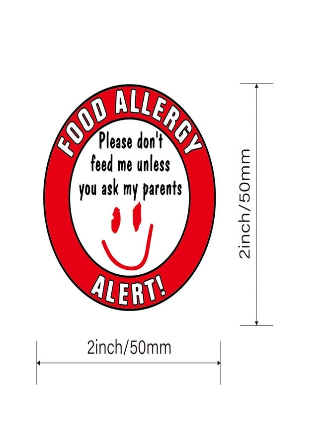 M MeshaKippa MeshaKippa 50pcs 50mm Children Food Allergen Warning Stickers for Kids with Baby Allergies Signs - Image 2