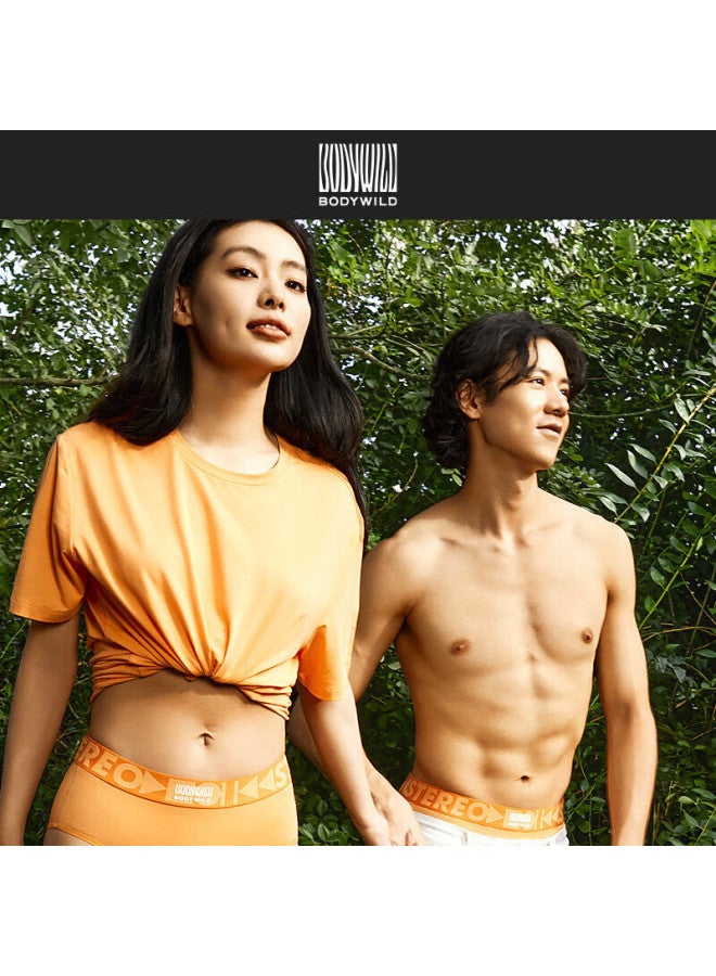 Bodywild Couple Matching Comfortable Base Layer Wearable Short-sleeve Fashion T-shirt Zbn12qu1 Orange 180 - Image 1