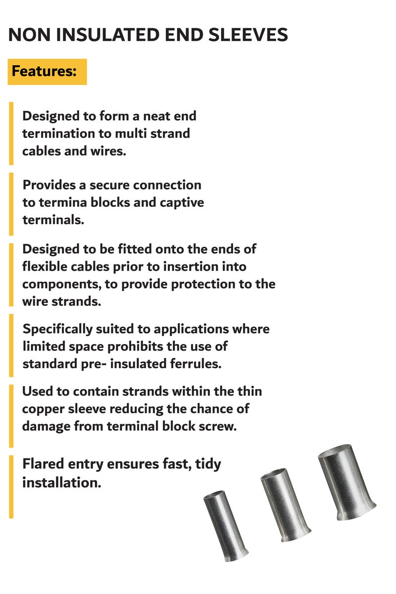 يونايتد باور أطراف الأكمام غير المعزولة - موصلات طرفية نحاسية سلكية - Image 4