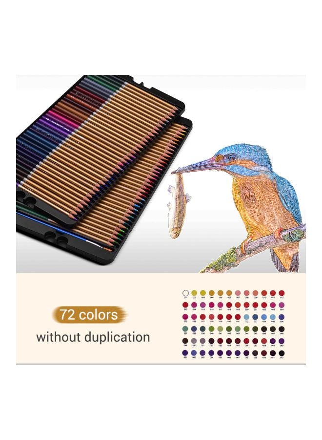 Pack Of 72 Colored Pencils Set With Storage Box Blue/Gold/Black - Image 5