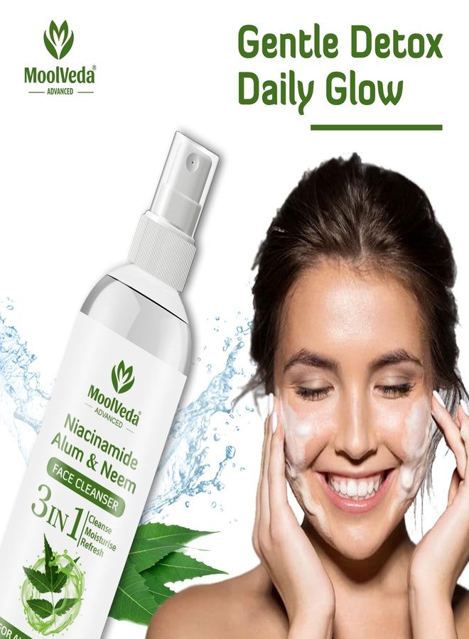 Moolveda Niacinamide, Alum & Neem Face Cleanser | Herbal Face Wash for Acne, Oil Control & Pore Tightening | Gentle Daily Face Cleanser for All Skin Types - 100ml - Image 2