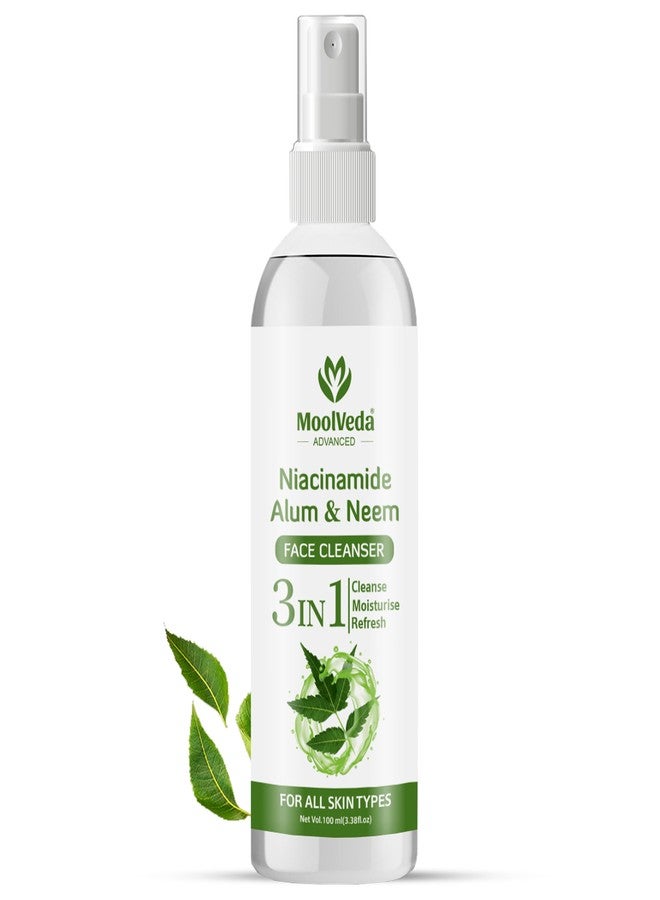 Moolveda Niacinamide, Alum & Neem Face Cleanser | Herbal Face Wash for Acne, Oil Control & Pore Tightening | Gentle Daily Face Cleanser for All Skin Types - 100ml - Image 1