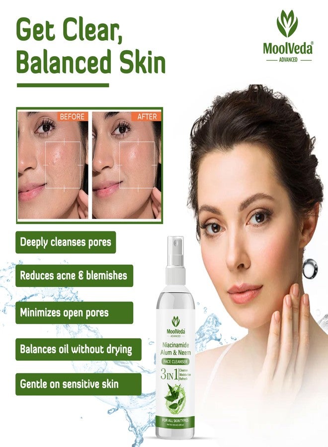 Moolveda Niacinamide, Alum & Neem Face Cleanser | Herbal Face Wash for Acne, Oil Control & Pore Tightening | Gentle Daily Face Cleanser for All Skin Types - 100ml - Image 5