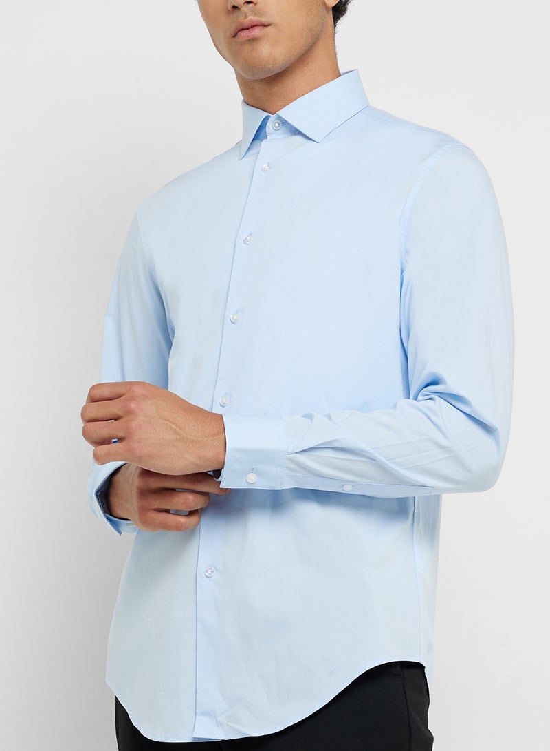CALVIN KLEIN Regular Fit Stretch Poplin Dress Shirt - Image 3