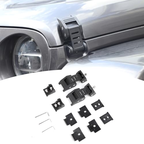 PDKLIN for Jeep Hood Latches Lock Catch Kit for Jeep Wrangler JK JKU 2007-2017 for Wrangler JL JLU 2018 up for Gladiator JT 2020 up, Exterior Accessories (Black) 2pcs - Image 1