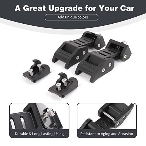 PDKLIN for Jeep Hood Latches Lock Catch Kit for Jeep Wrangler JK JKU 2007-2017 for Wrangler JL JLU 2018 up for Gladiator JT 2020 up, Exterior Accessories (Black) 2pcs - Image 5