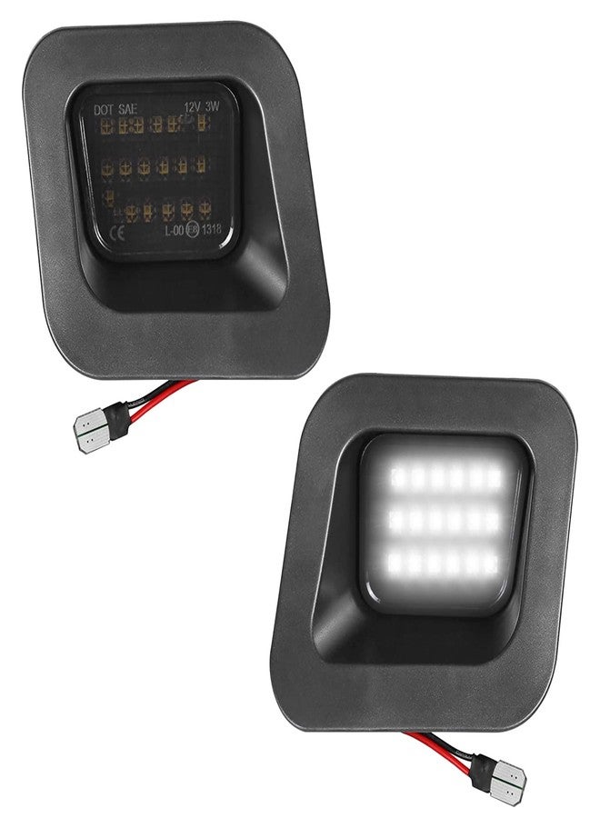 LESAUCE Full LED License Plate Light Tag Light For 2003-2018 Dodge RAM 1500 2500 3500 Pickup Truck, 6000K White, Smoke Lens, Tag Lamp Assembly Replacement, 2 PCS - Image 1