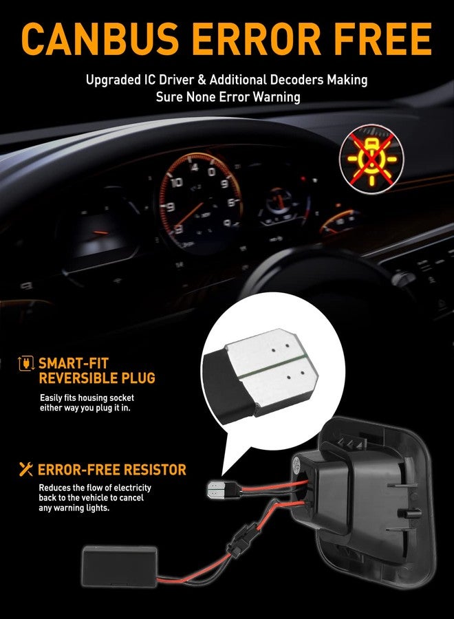LESAUCE Full LED License Plate Light Tag Light For 2003-2018 Dodge RAM 1500 2500 3500 Pickup Truck, 6000K White, Smoke Lens, Tag Lamp Assembly Replacement, 2 PCS - Image 3