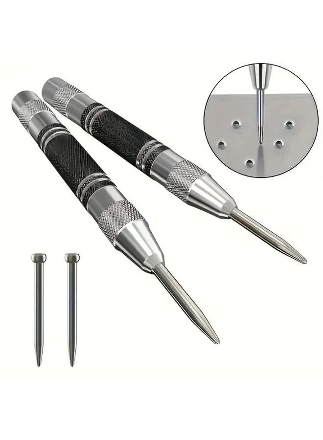 1pc Adjustable Spring Loaded Automatic Center Punch with Tungsten Steel Tip for Woodworking - Image 2