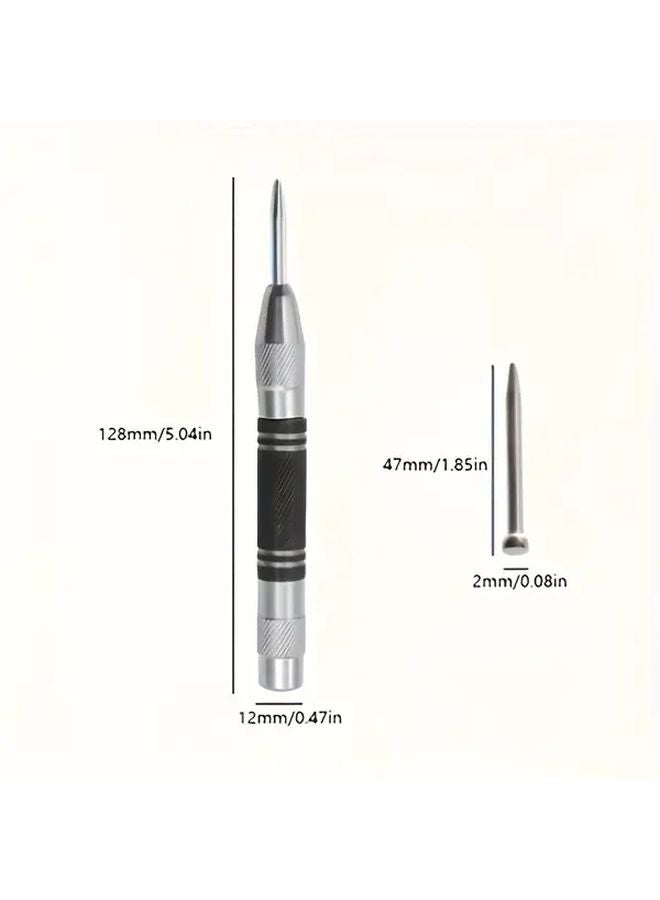 1pc Adjustable Spring Loaded Automatic Center Punch with Tungsten Steel Tip for Woodworking - Image 3