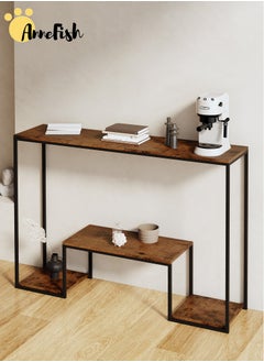 AnneFish 120*30*90cm 3Tier Console Table Sofa Table with Storage Shelf and Entryway Table for Couch Hallway Entrance Living Room  - Image 3
