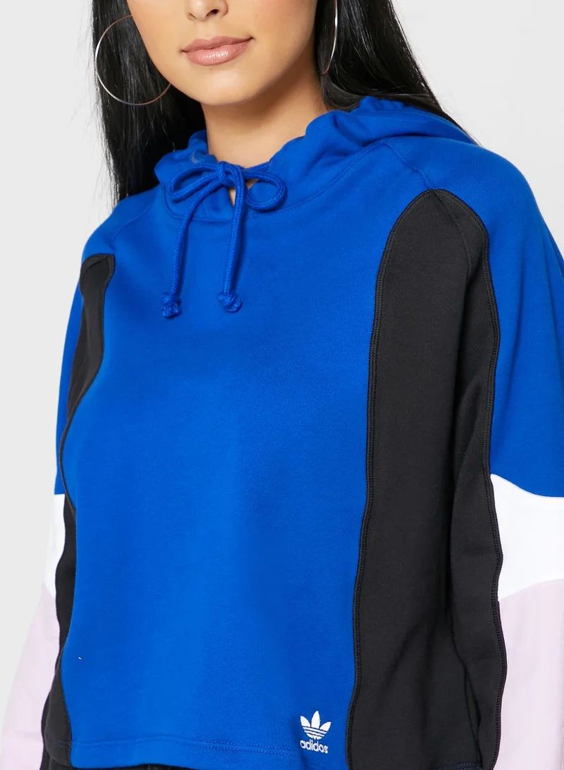adidas Originals Colour Block Cropped Hoodie