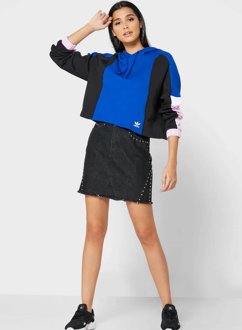 adidas Originals Colour Block Cropped Hoodie