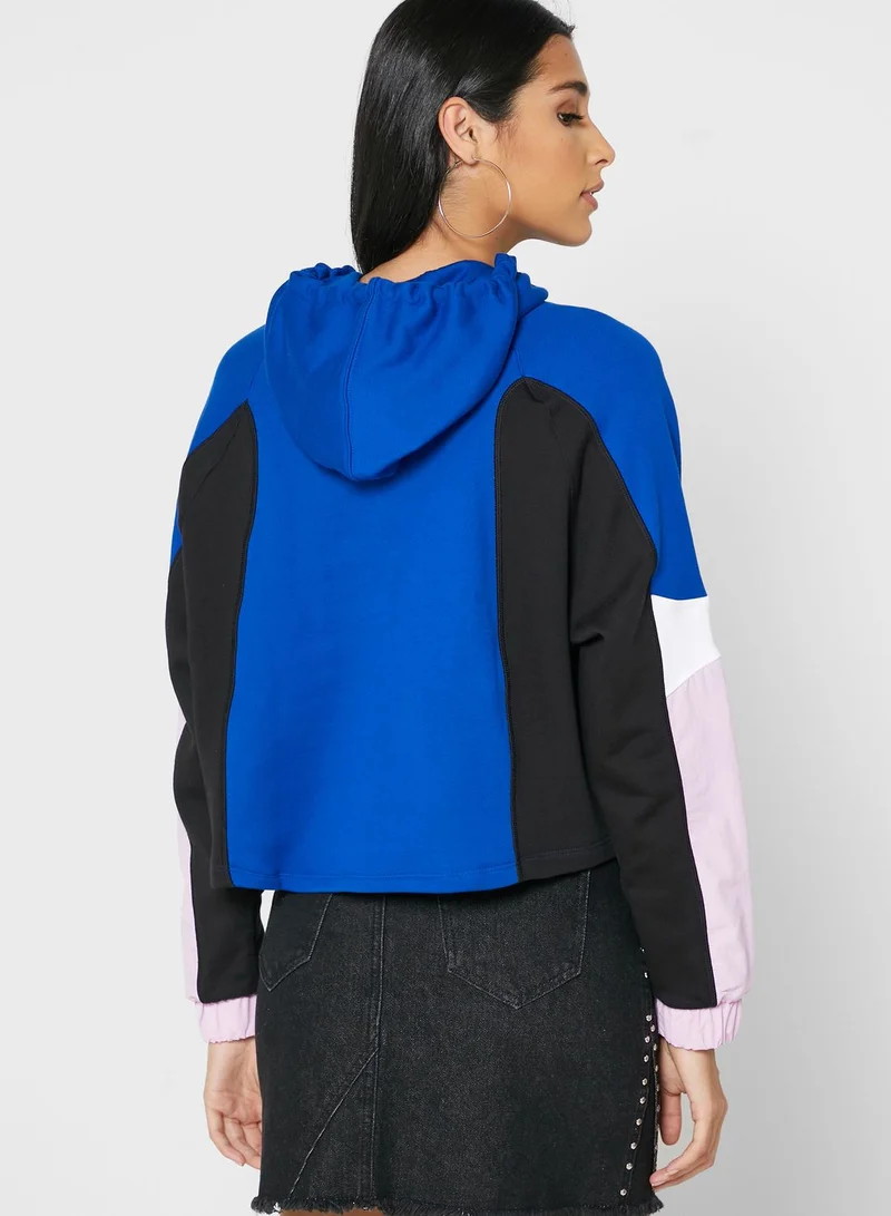 adidas Originals Colour Block Cropped Hoodie