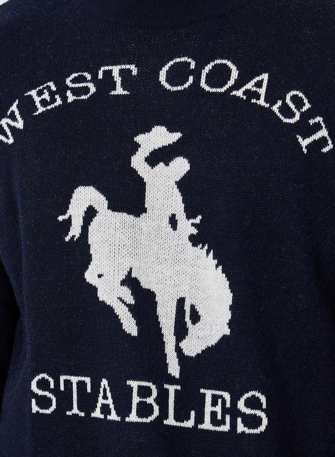 ستايلي سويتر كحلي محبوك مسطح بقصة مريحة للرجال - Image 3