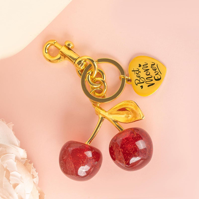 Poitvd Cherry Keychains Bag Charms Purse for Mom from Daughter Son, Car Key Chains Women Cute Gifts for Birthday Mothers Christmas Valentine Bag Purse Accessory - Image 2