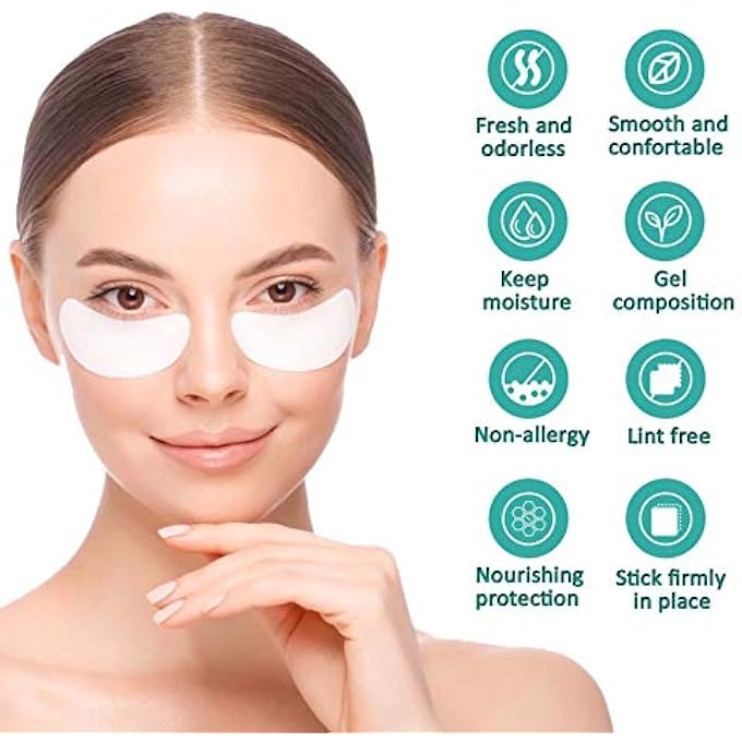 Qleng 50 Pairs Under Eye Pads, Lint Free Lash Extension Eye Gel Patches for Beauty Salon False Eyelash Extensions Grafting, Hydrogel Eye Mask Beauty Makeup Tool - Image 3