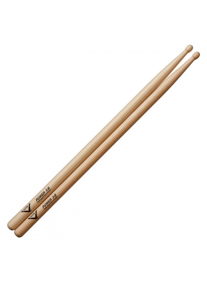 Vater Power 5B Wood Tip Hickory Drumsticks, Pair - Image 2