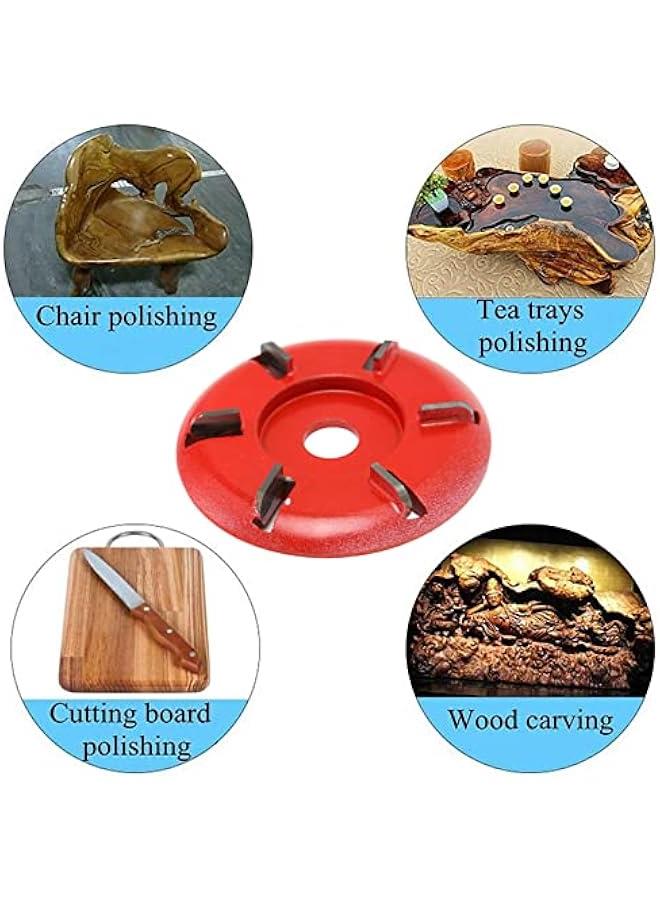 Upgraded 6 Teeth Wood turb0 Carving Disc Set , Wood Carving Disc 6 Teeth Grinder Wheel Disc Angle Grinder Chainsaw Wheel Woodworking Disc Wood Shaping Wheel Chain Saw Disc Circular Saw Blade - Image 3