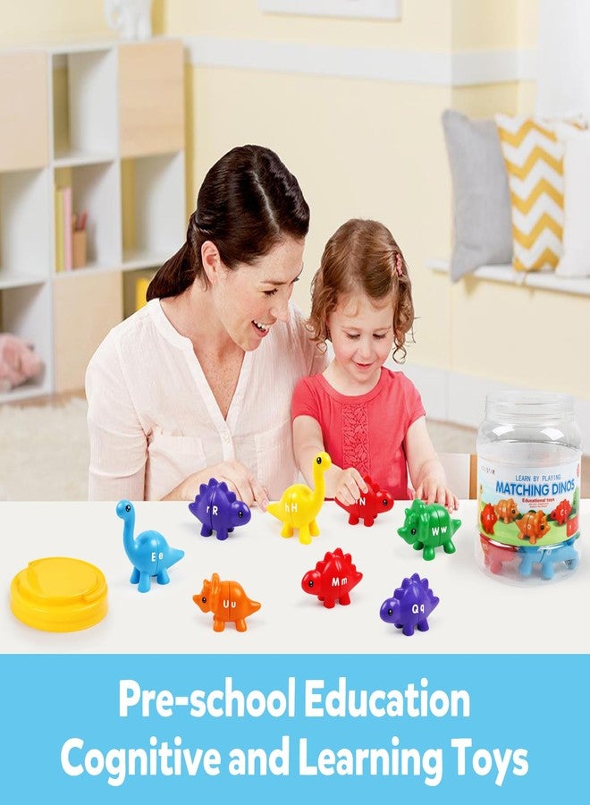 TSYAN Matching Letters Counting Dinosaur Toys with Double-Sided ABC Alphabet Preschool Learning Uppercase Lowercase Sensory Sorting Educational Toy Sets for Kids Toddler Aged 3+ Years Old - Image 4