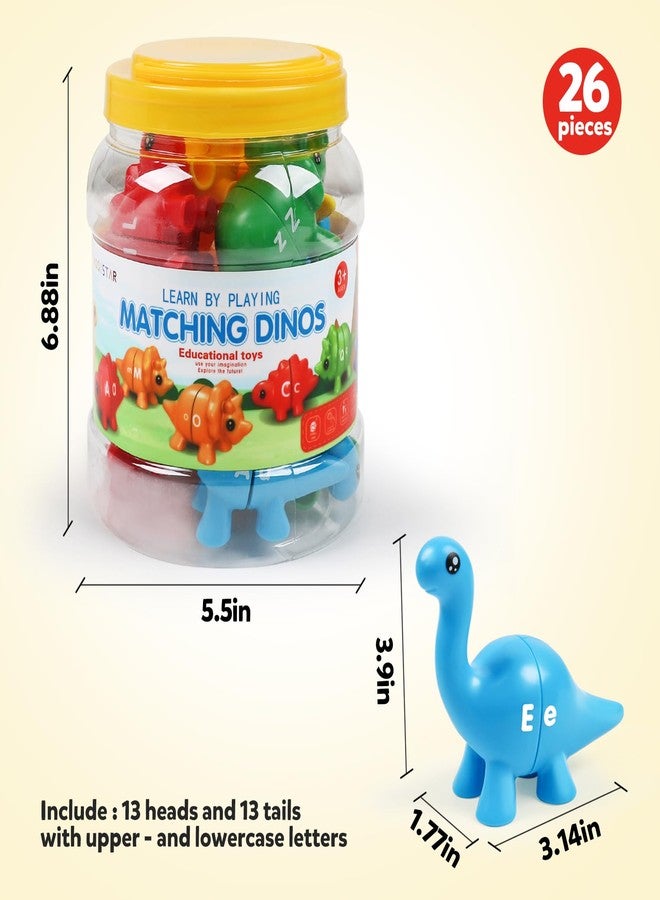 TSYAN Matching Letters Counting Dinosaur Toys with Double-Sided ABC Alphabet Preschool Learning Uppercase Lowercase Sensory Sorting Educational Toy Sets for Kids Toddler Aged 3+ Years Old - Image 3