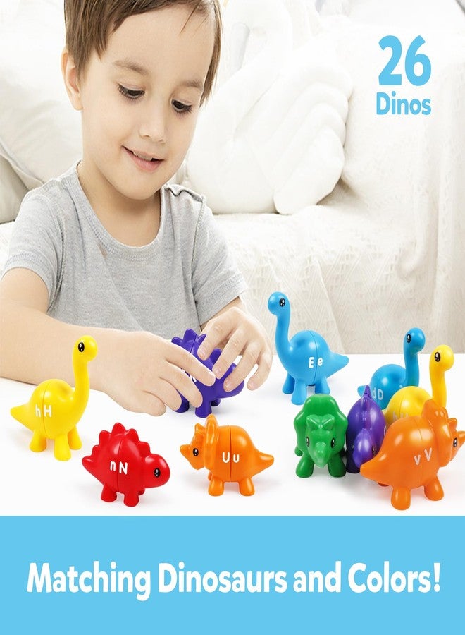 TSYAN Matching Letters Counting Dinosaur Toys with Double-Sided ABC Alphabet Preschool Learning Uppercase Lowercase Sensory Sorting Educational Toy Sets for Kids Toddler Aged 3+ Years Old - Image 2