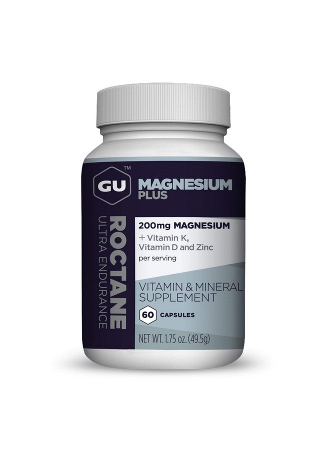 GU Energy Roctane Magnesium Plus Capsules with Vitamin K, D and Zinc, Informed Choice, Recovery Support After Any Workout, 60-Count Bottle (1-Month Supply)