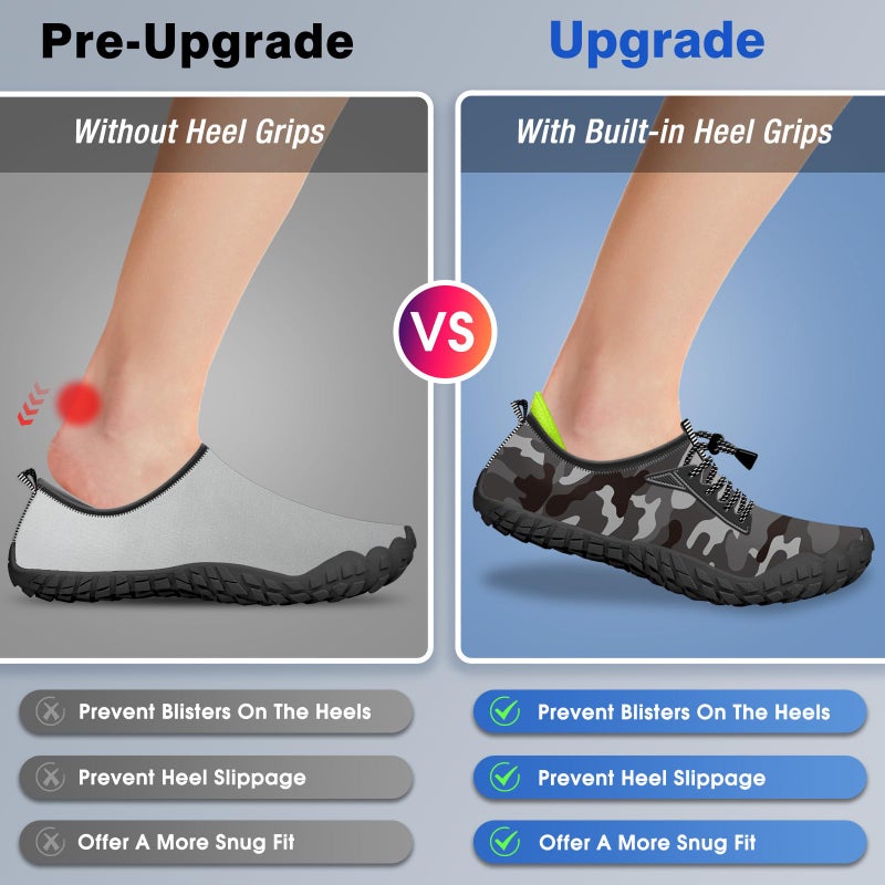 CROVA Built-in Heel Grips Water Shoes for Kids Girls Boys Hiking Shoes Wide Barefoot Swim Beach Pools Aqua Socks Slip-On Quick Dry Lightweight for Big Little Kids Toddler - Image 2